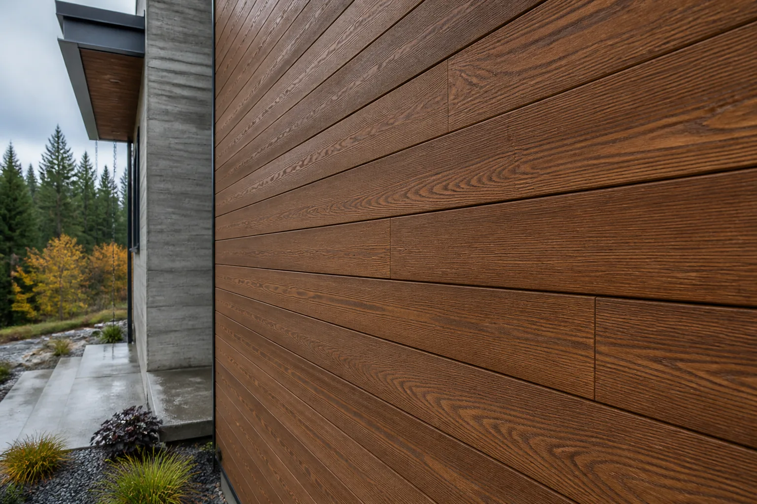 Representative Thermo Ash architectural profile, the Maximo option compared with Walnut